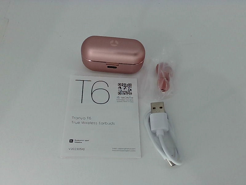 Tranya T6 True Wireless Earbuds with Charging Case - Pink