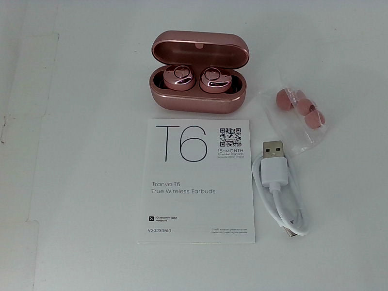 Tranya T6 True Wireless Earbuds with Charging Case - Pink