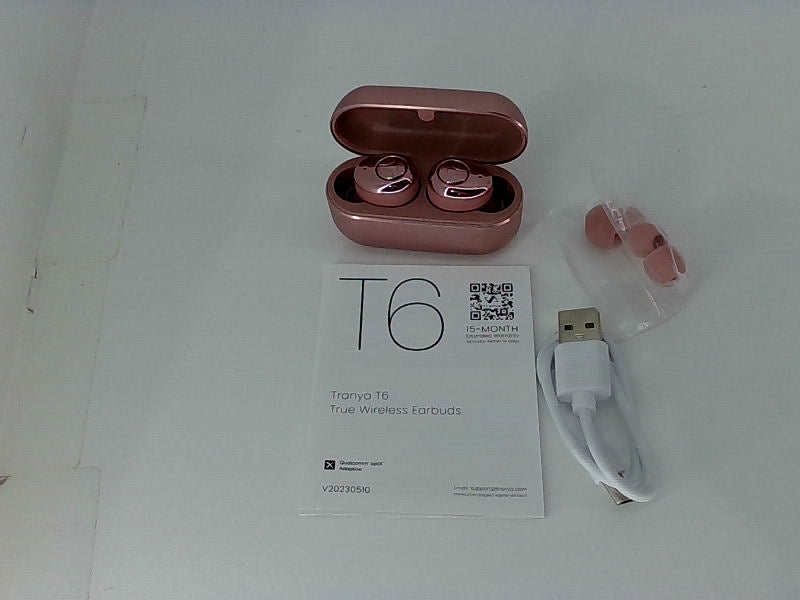 Tranya T6 True Wireless Earbuds with Charging Case - Pink