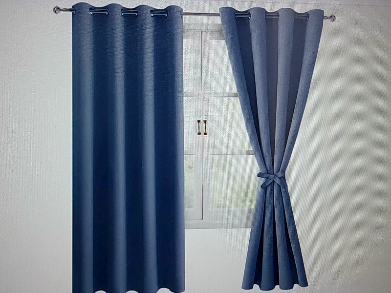 Hiasan Blue Thermal Curtain Panels - 52x63'' (Set of 2)