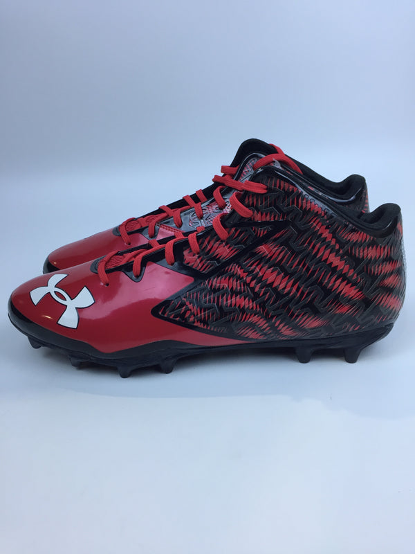 Under Armour Men Sport Cleat Black Red Size 13 Pair of Shoes