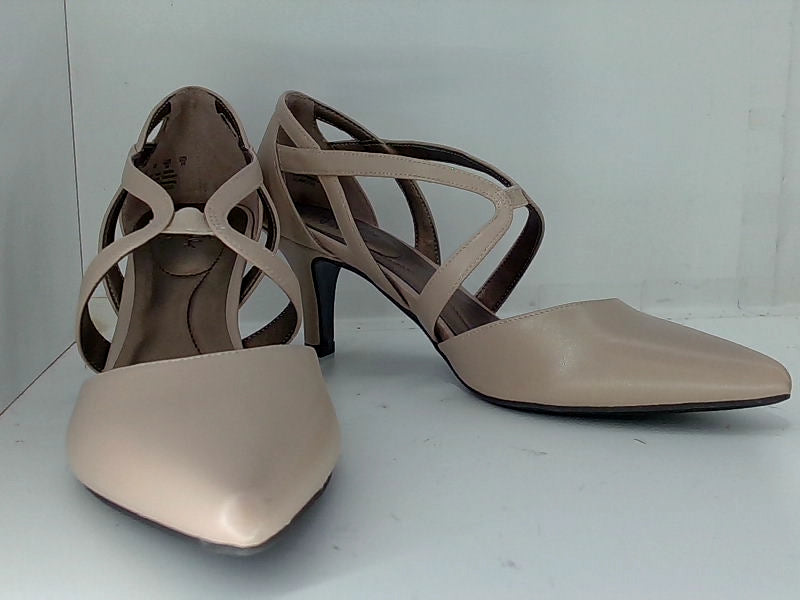 Women's Tan Strappy Ankle Heels - Size 9