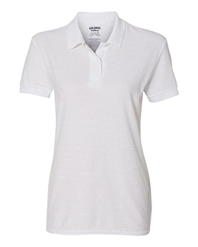 72800L Gildan DryBlend Women's Double Piqué Polo Color White Size Medium