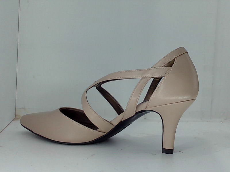 Women's Tan Strappy Ankle Heels - Size 9