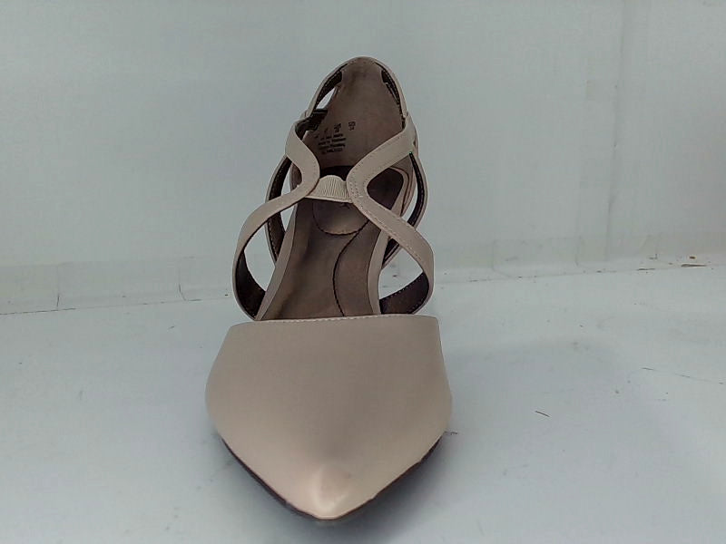 Women's Tan Strappy Ankle Heels - Size 9