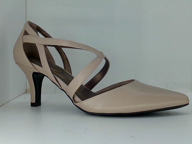 Women's Tan Strappy Ankle Heels - Size 9