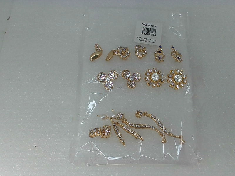 Touchstone Earrings Color Gold Size 8 Pairs