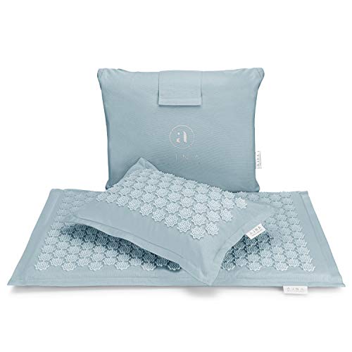 Acupressure Mat and Pillow Set Ideal for Back Pain Relief and Neck Pain Relief