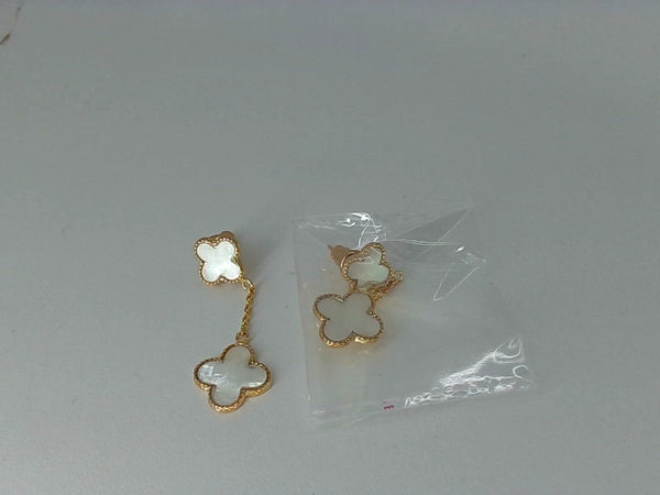 Lecalla Earrings Mother of Pearl Color 14k Gold Plated