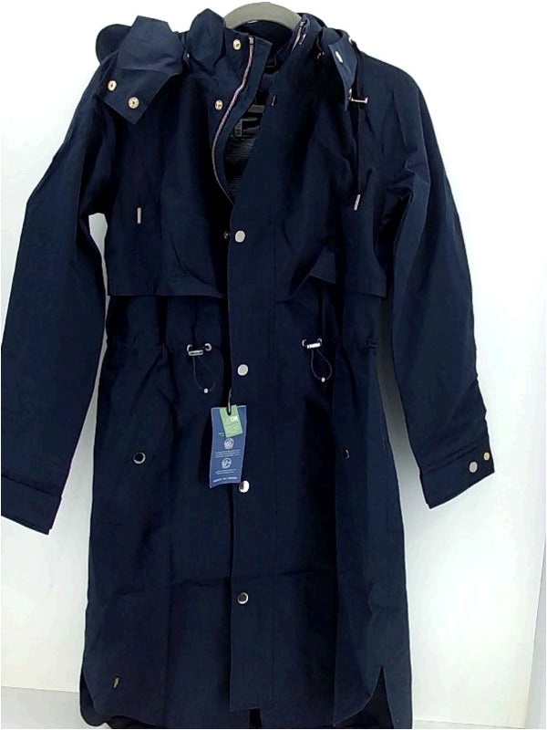 Joules Womens Helmsley Rain Jacket Regular Zipper Color Navy Blue Size XX-Small