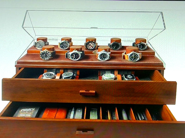 Elegant Wooden Watch Display Case for 17 Watches