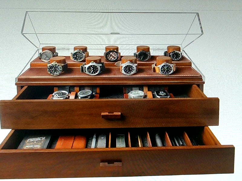 Elegant Wooden Watch Display Case for 17 Watches