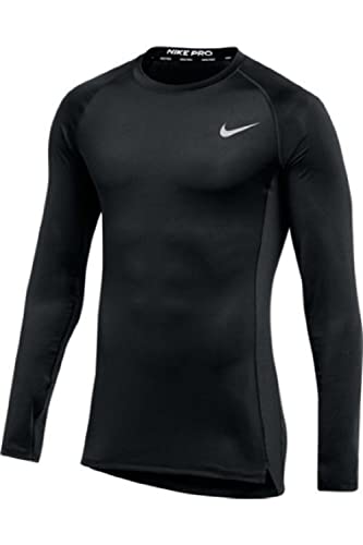 Nike Mens Pro Fitted Long Sleeve Training Tee Large Black Color Black Size Large