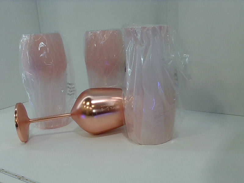 Set of Light Pink Wine Glasses - Home Bar Accessory