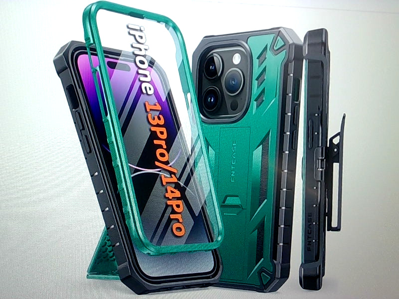 Green Protective Case for iPhone 13 or 14 Pro