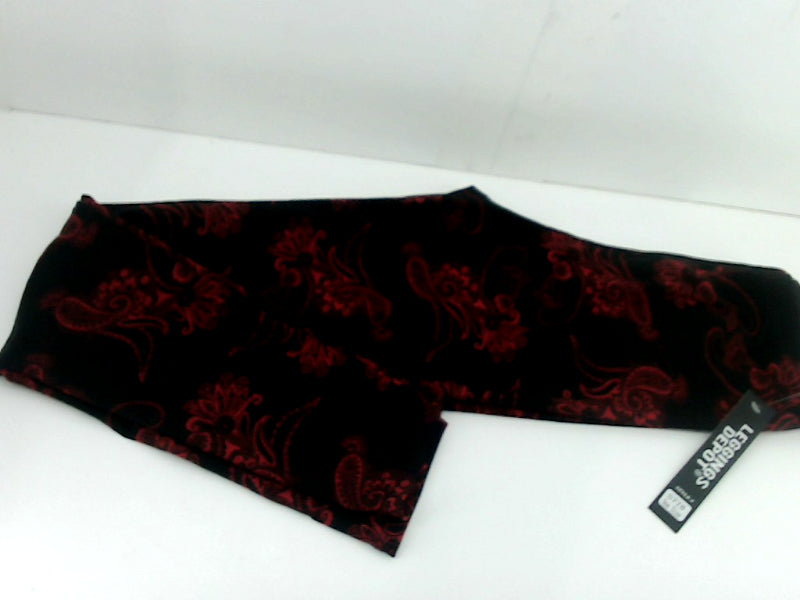 Black and Red Paisley Print Leggings - Onesize