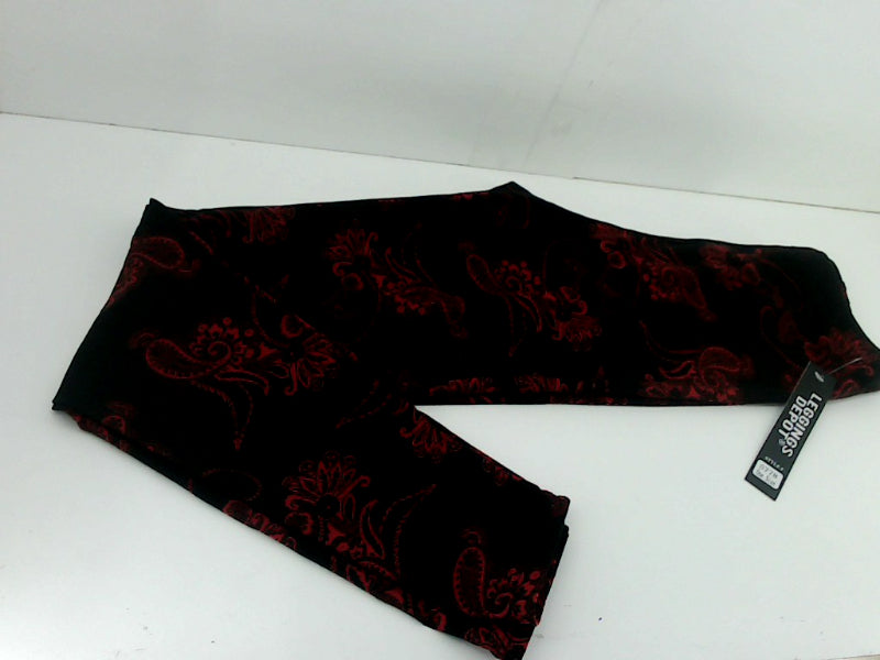 Black and Red Paisley Print Leggings - Onesize