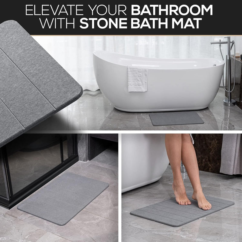 Diatomaceous Earth Shower Mat Bath Mat Stone Absorbing Shower Mat Non Slip Bathroom  Mat Stone Shower