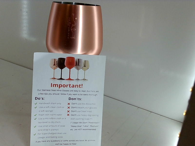 Gustonostro Stainless Steel Wine Glass Set - 18 Oz, Light Pink