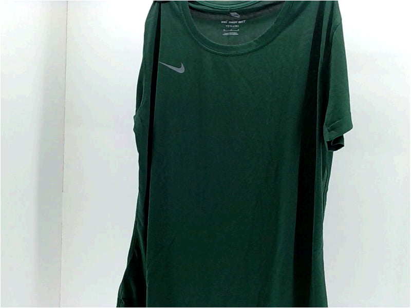 Nike Womens Training Regular Short Sleeve Top Color Dark Green Size Medium