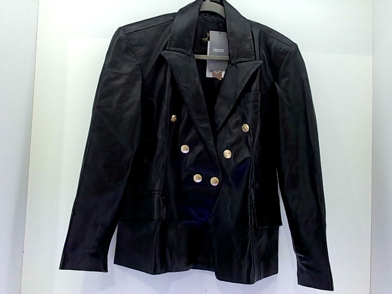 Classic Police Lambskin Leather Jacket Color Black Size Medium