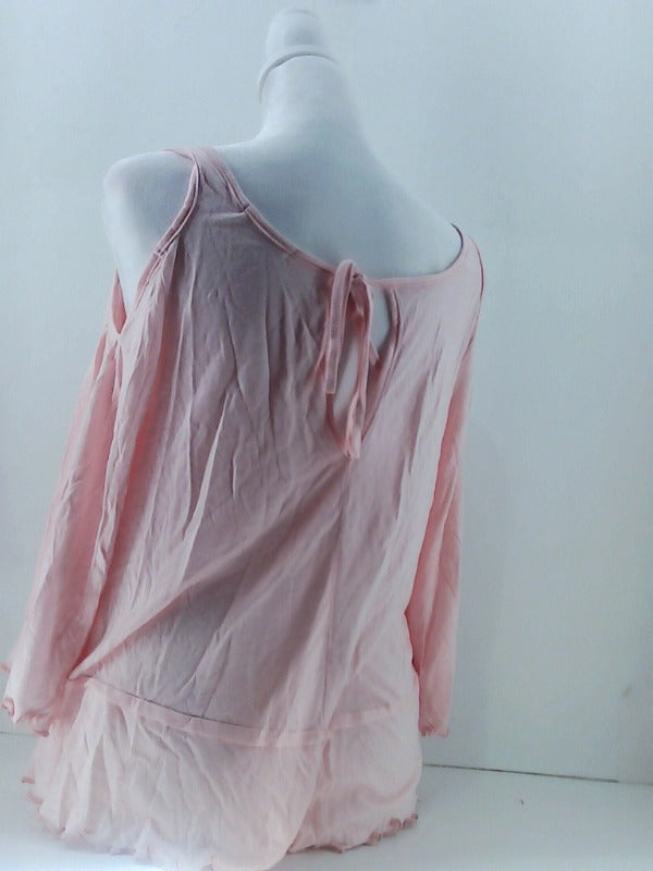 Light Pink Flowing Women's Blouse Medium