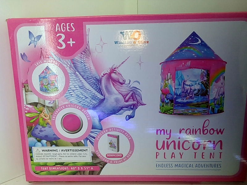 Rainbow Unicorn Play Tent with Sound Effects for Girls