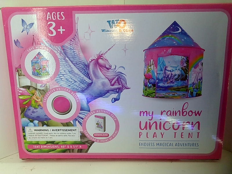 Rainbow Unicorn Play Tent with Sound Effects for Girls