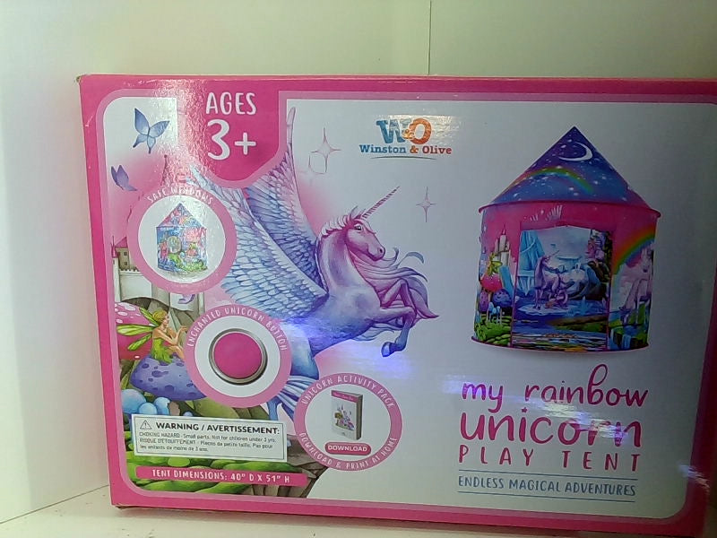 Rainbow Unicorn Play Tent with Sound Effects for Girls