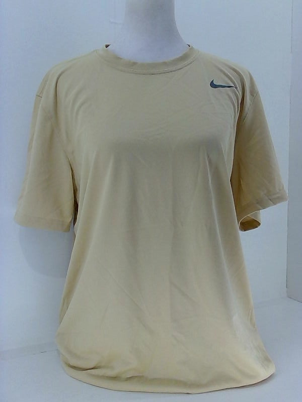 Nike Mens Shirt Relaxed Fit Short Sleeve Active Shirt Color Tan Size Medium