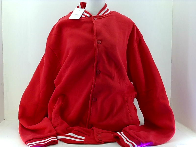 Men's Red Fleece Snap Button Jacket XXLarge