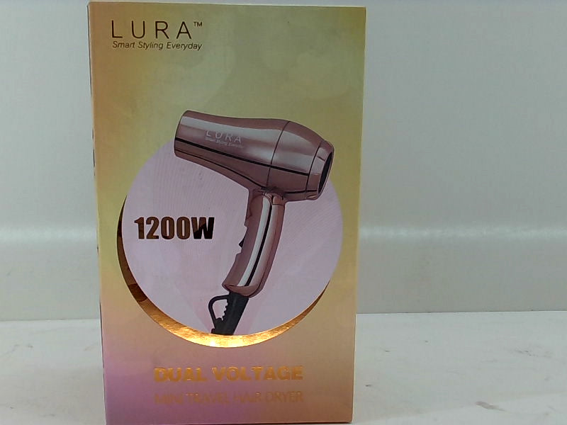 Lura 1200W Dual Voltage Travel Hair Dryer - Rose Gold