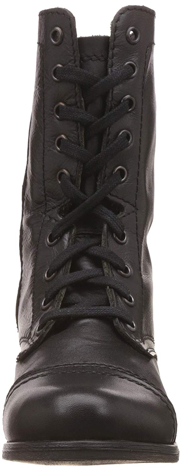 Steve Madden Troopa Black Leather Combat Boots Size 8.5