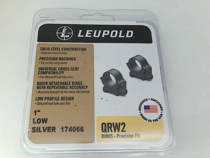 Leupold Qrw2 Quick Release Weaver Style Rings 1 Inch Tube Diameter Low Silver