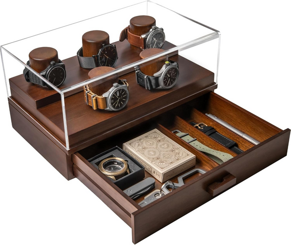 Holm & Hadfield Elevate Your Watch Case For 5 Color Walnut Size 5 Watches