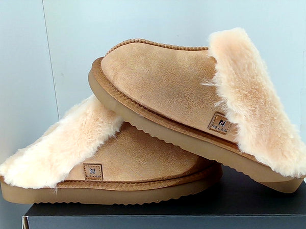 Chestnut Women's Fur Lined Slip-On Slippers - Size 9