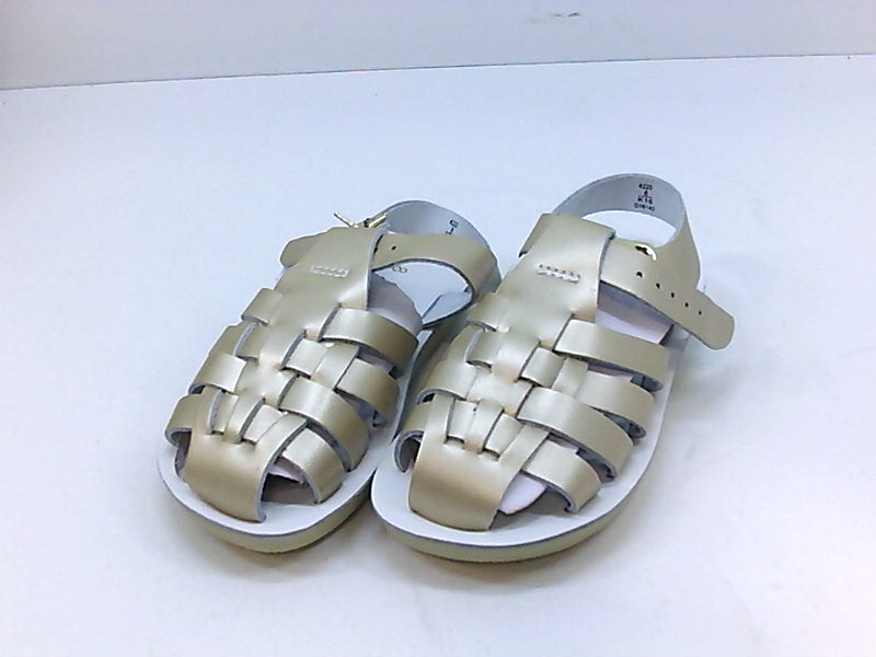 Sun-San Girls 7flp Sandals Color Gold Size 11 Pair of Shoes