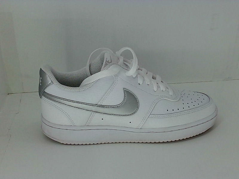 Nike Womens Court Vision Whitemetallic Silver Size 6.5 Pair of Shoes