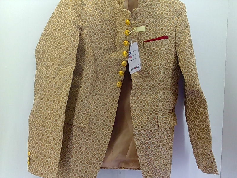 Men's Gold Patterned Blazer Size 36