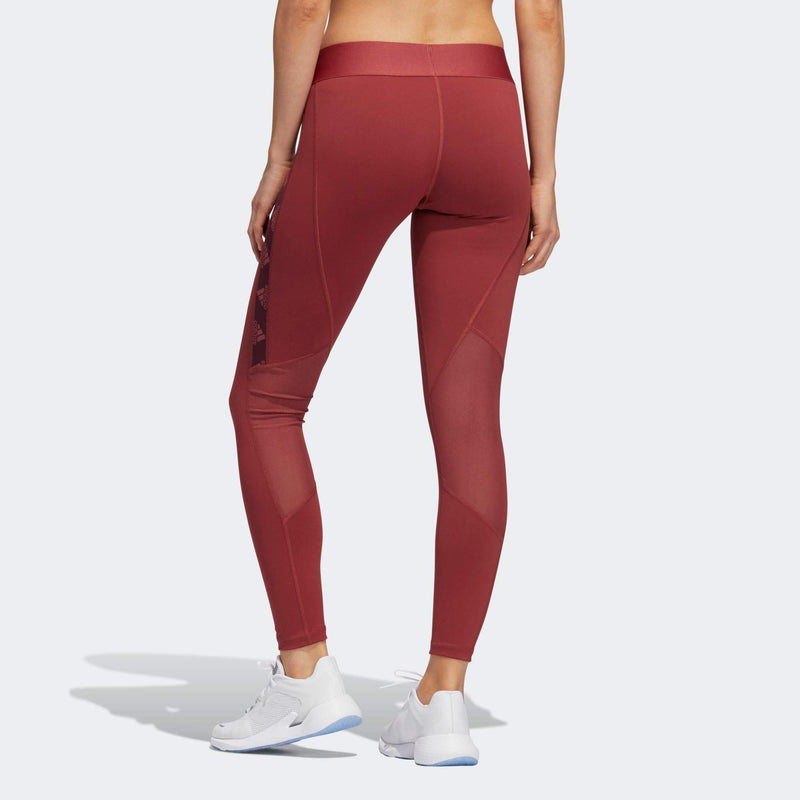 adidas womens Alphaskin Badge of Sport Tights Legacy Red/Maroon Medium