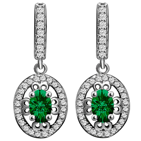 GIVA 925 Sterling Silver Forest Green Drop Earrings for Women Anniversary