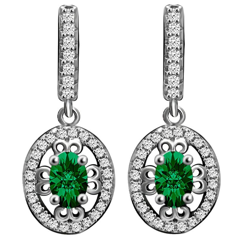 GIVA 925 Sterling Silver Forest Green Drop Earrings for Women Anniversary