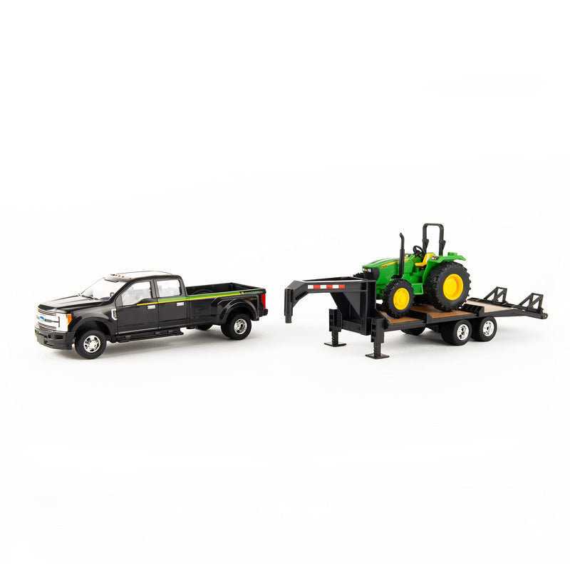 John Deere Tractor and Ford F350 Toy Set with Trailer