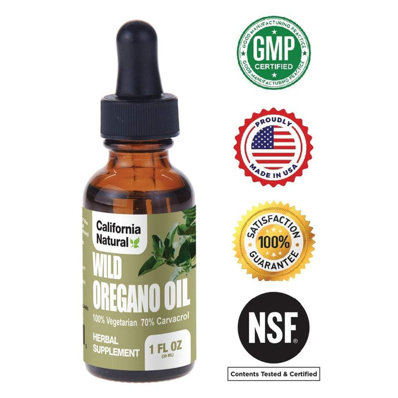 California Natural Wild Oregano Oil 1oz Immune & Digestive Support 70% Carvacrol