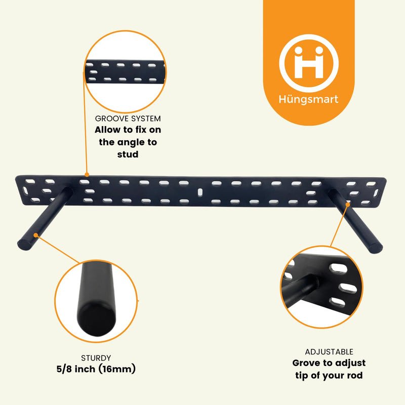 Heavy Duty 6-Inch Floating Shelf Brackets by Hungsmart