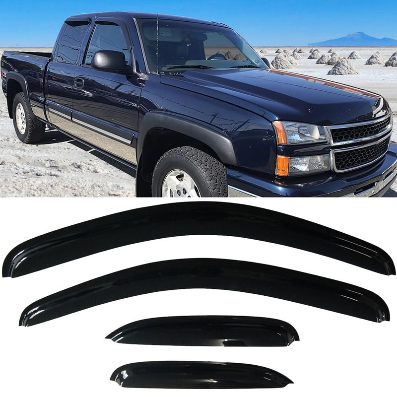 Slim Style Acrylic Window Visor for Chevy/GMC 2007-2014 Extended Cab