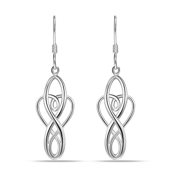 925 Sterling Silver Irish Celtic Knot Drop Dangle Earrings 40mm Women's Jewelry