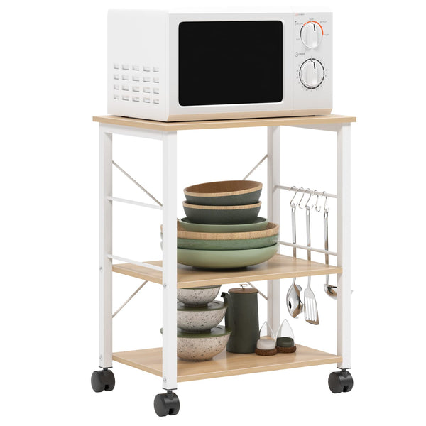 Sogesfurniture 3 Tier Kitchen Baker's Rack Microwave Stand Utility Cart Wheels