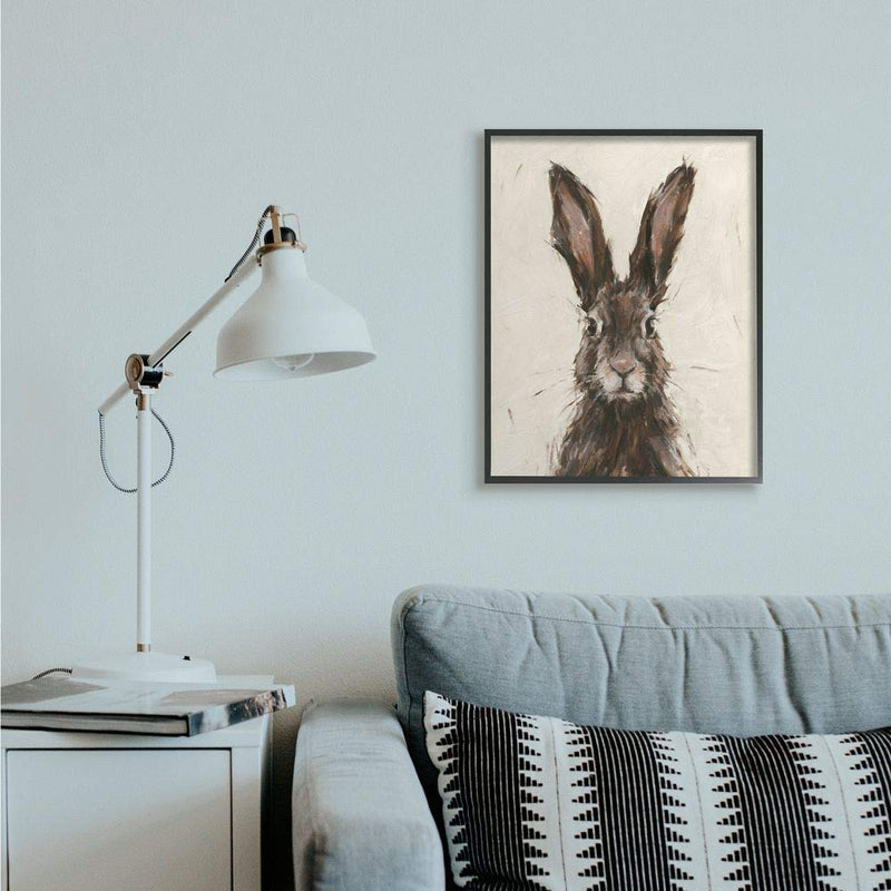 Stupell Industries Brown European Rabbit Hare Portrait Painting