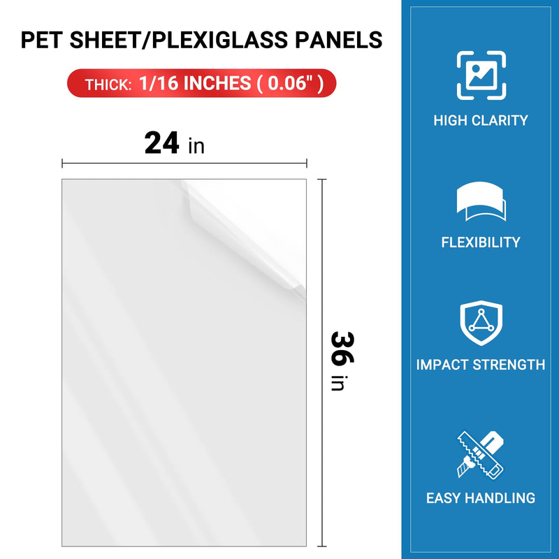 3 Pack 24x36 Clear PET Sheets for Craft and Frames